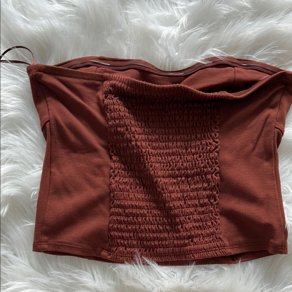 A New Day Brown Bustier Crop Top - Picture 3 of 3